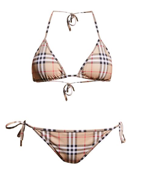 burberry vintage check logo-tape bikini top|Burberry cobb triangle bikini.